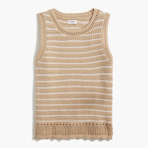 NWT J.Crew Factory Striped Crochet Sweater-tank - Picture 4 of 5